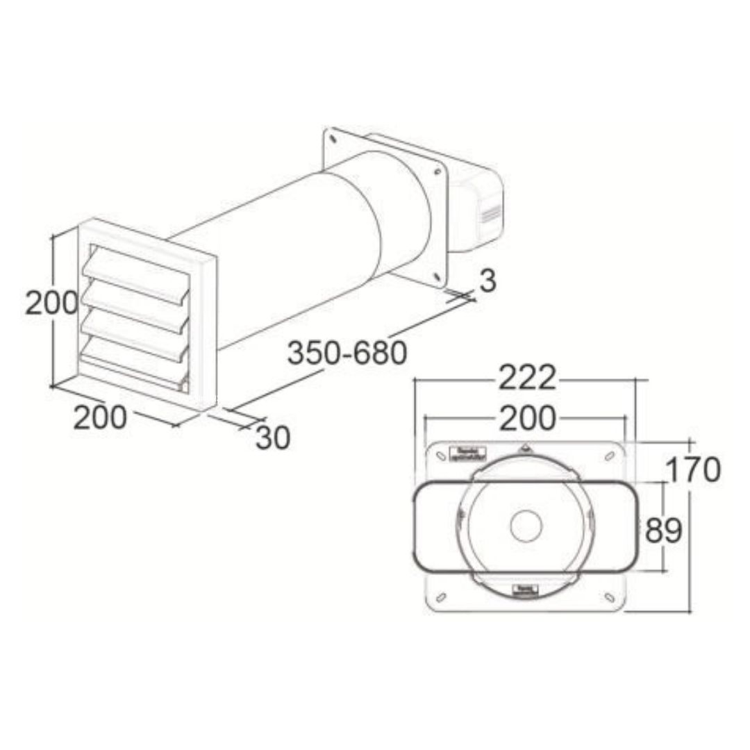 Trough-wall vent grille