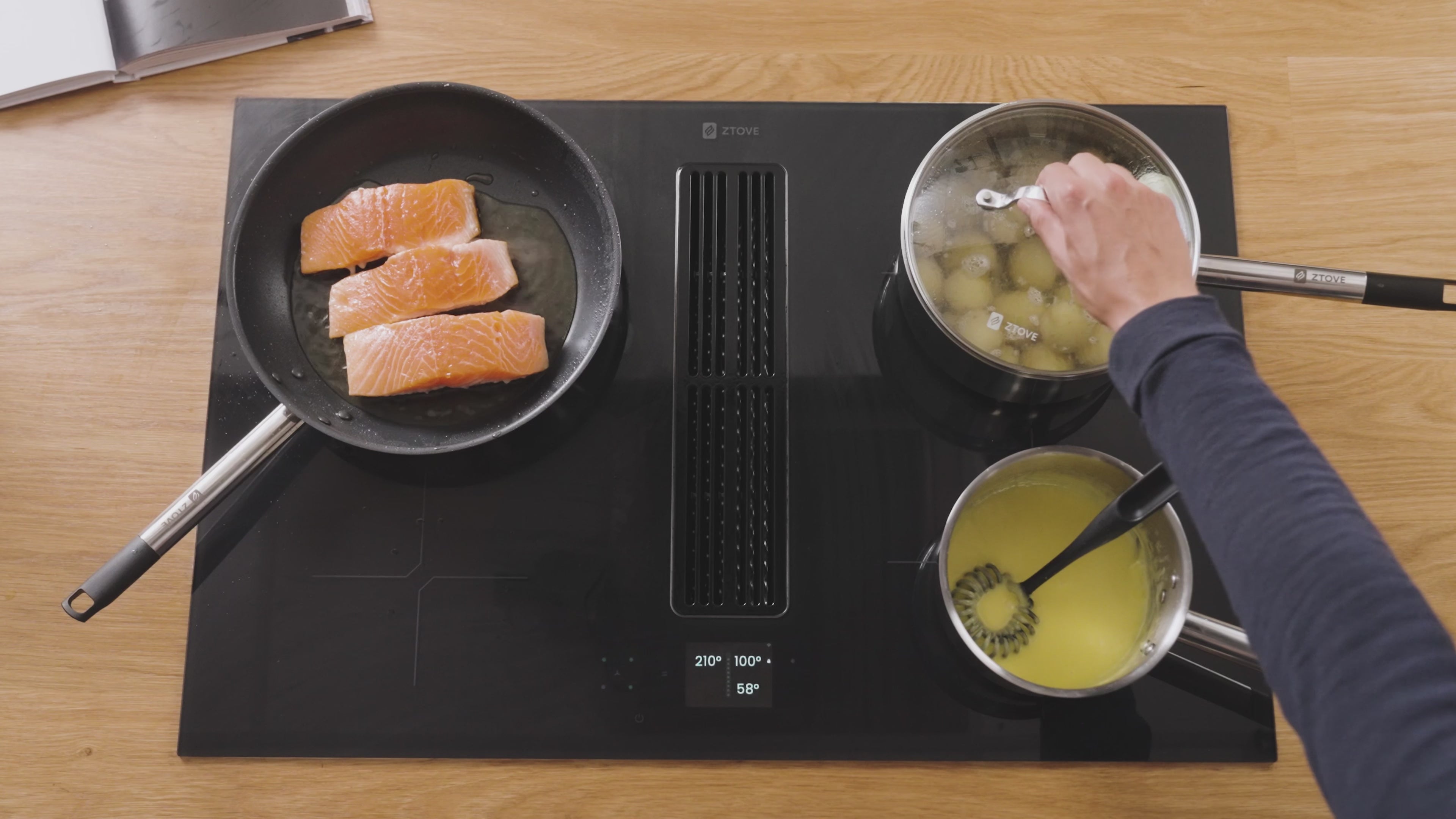 Ztove 80 cm Downdraft Induction Hob | Extractor
