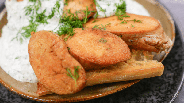 Kogt og smørstegt torskerogn