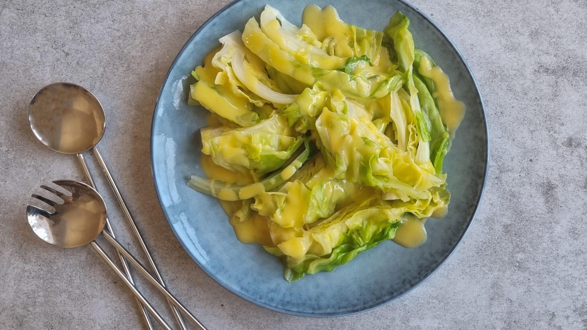 Poached Pointed Cabbage with Sauce Beurre Monté