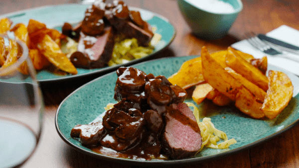 Pan-fried fillet of deer