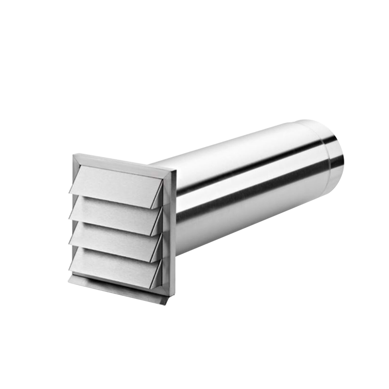 Wall duct complete with backdraft damper, steel