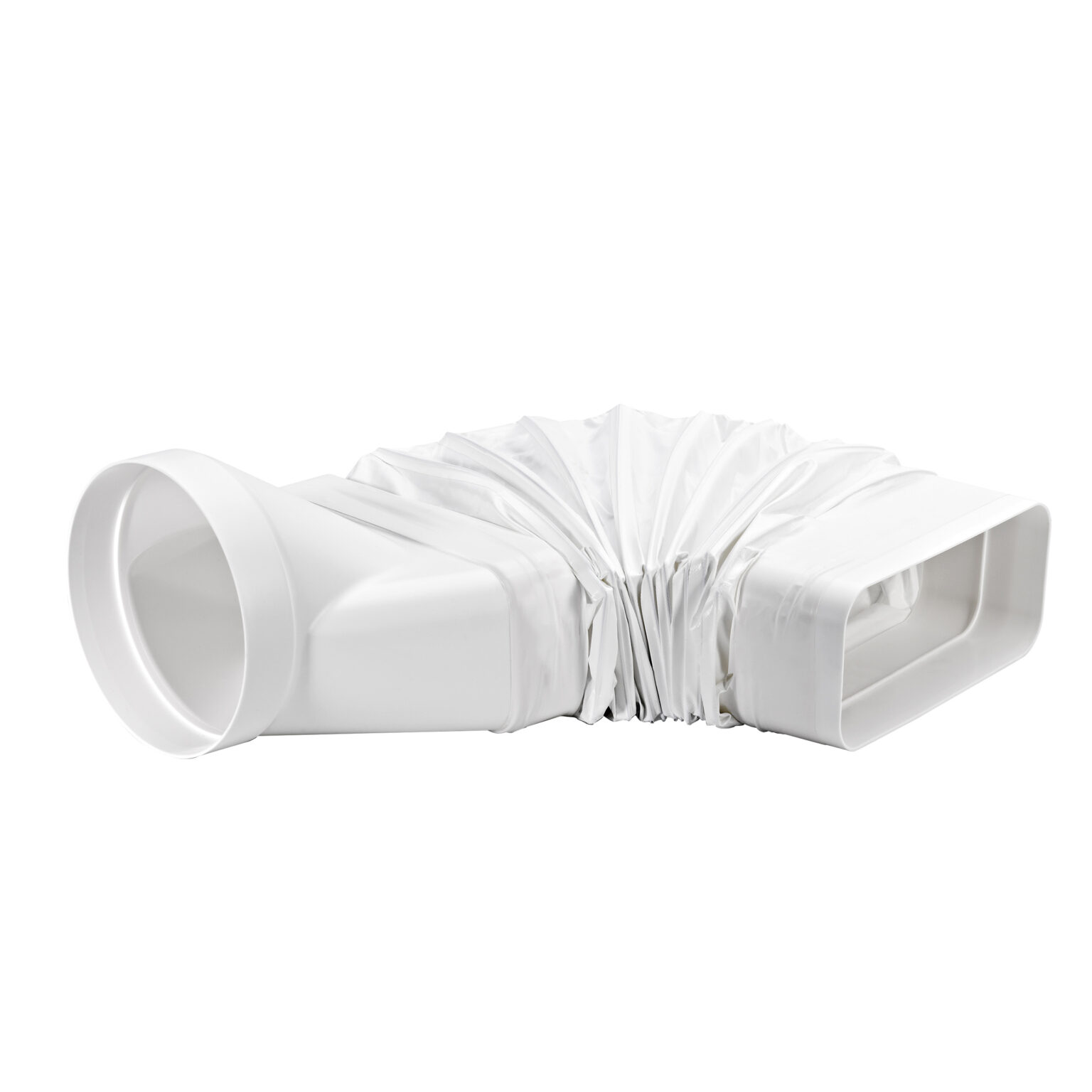 Exhaust duct round/flat, flexible system, Ø 150/89 x 222 mm.
