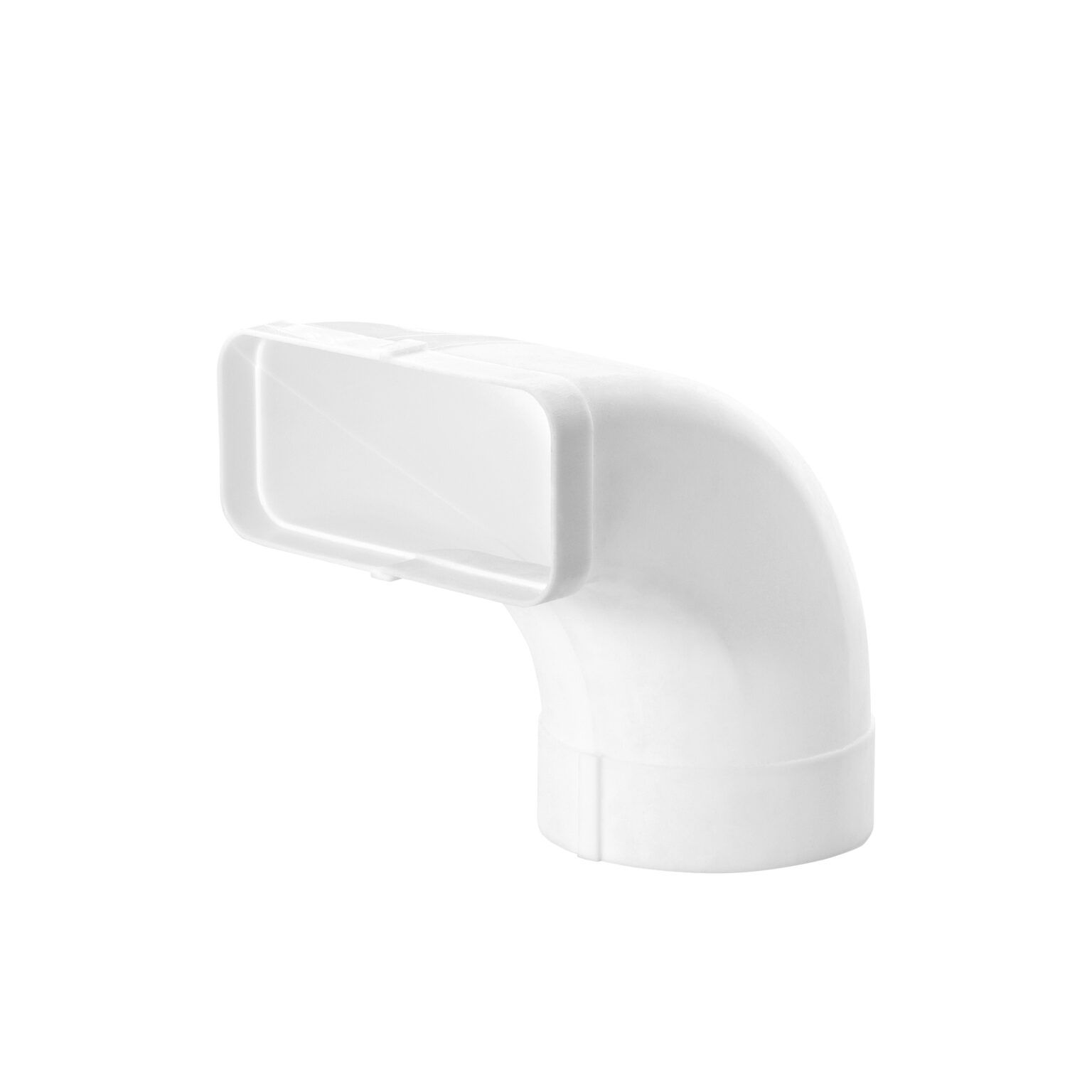 90° bend with round/flat adapter Ø 150/89 x 222 mm, high